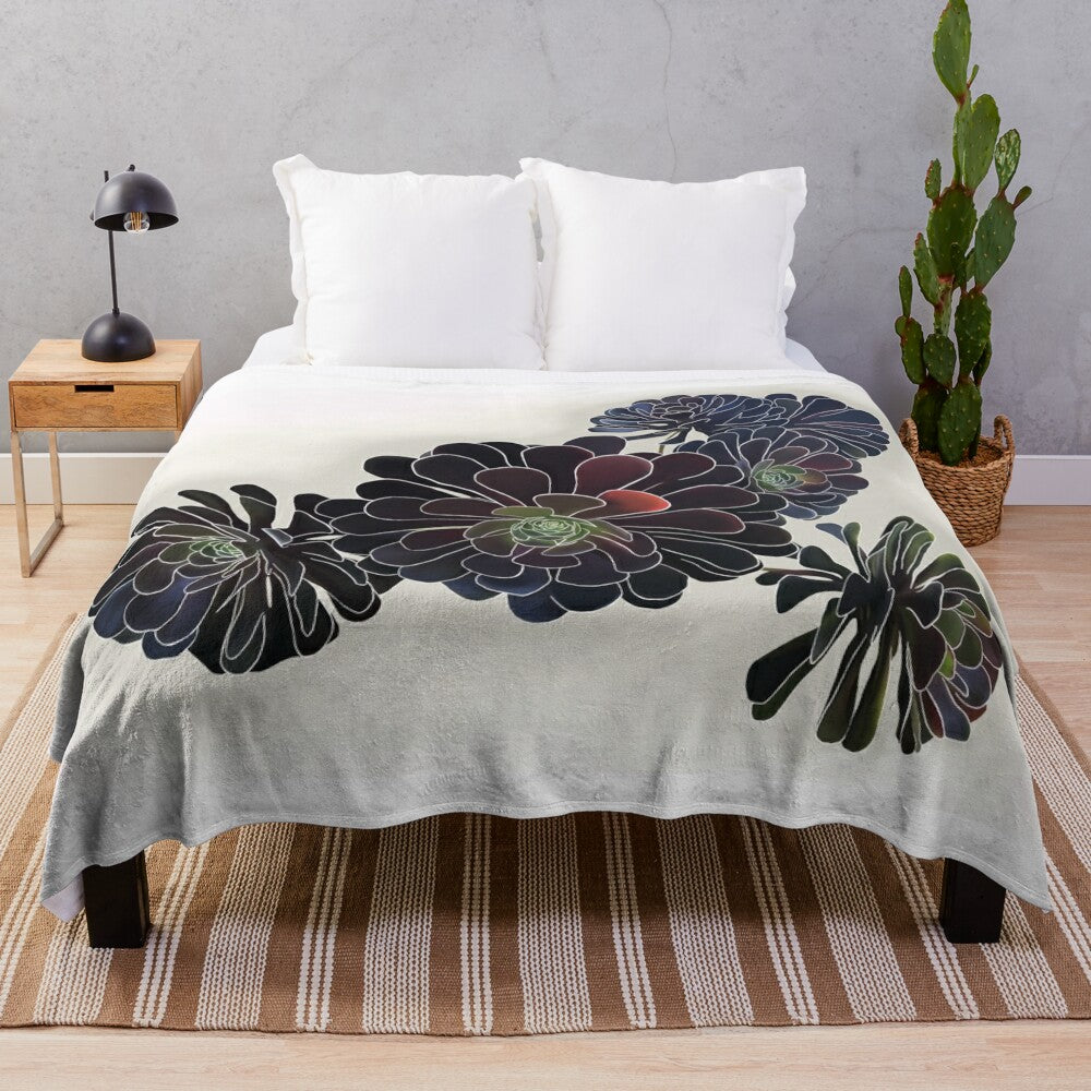 Vibrant floral pattern plush blanket