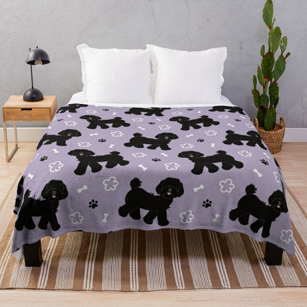 Soft and cozy black maltipoo moodle dog plush blanket