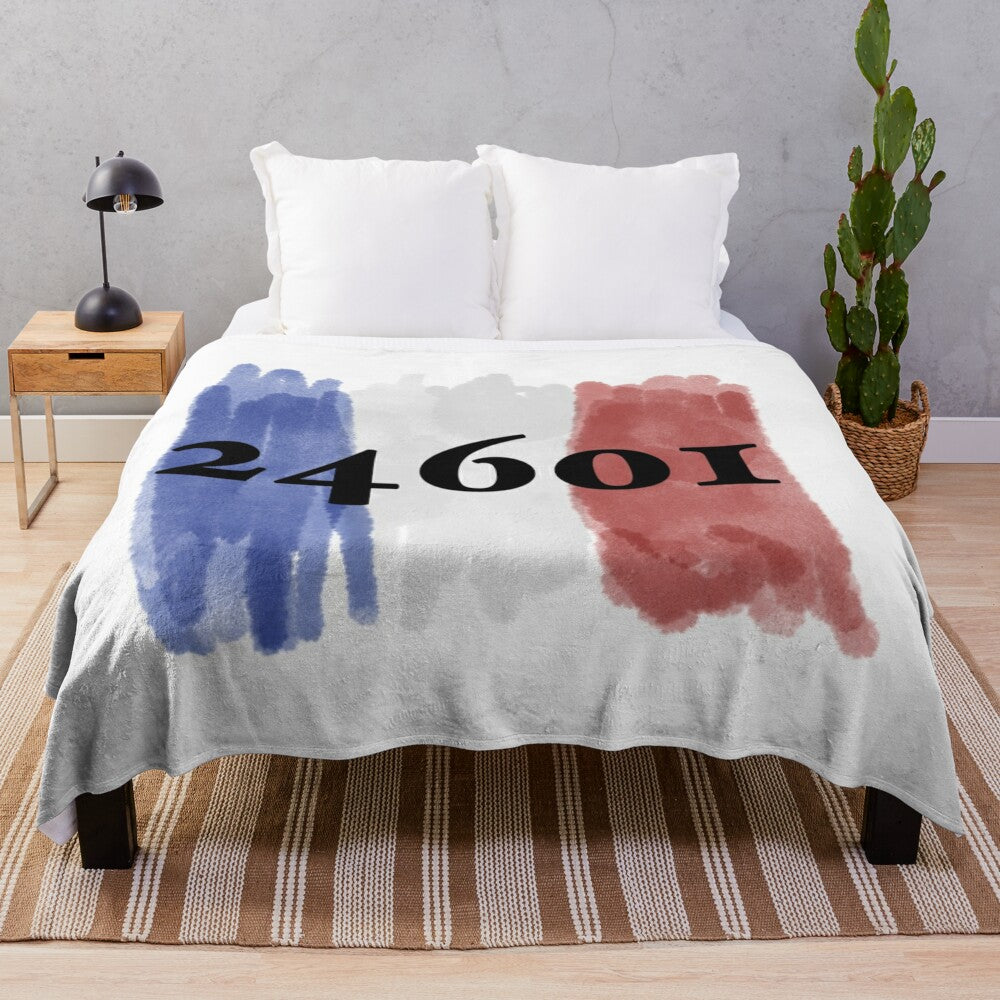 "Les Misérables Inspired Plush Blanket with 24601 Design"