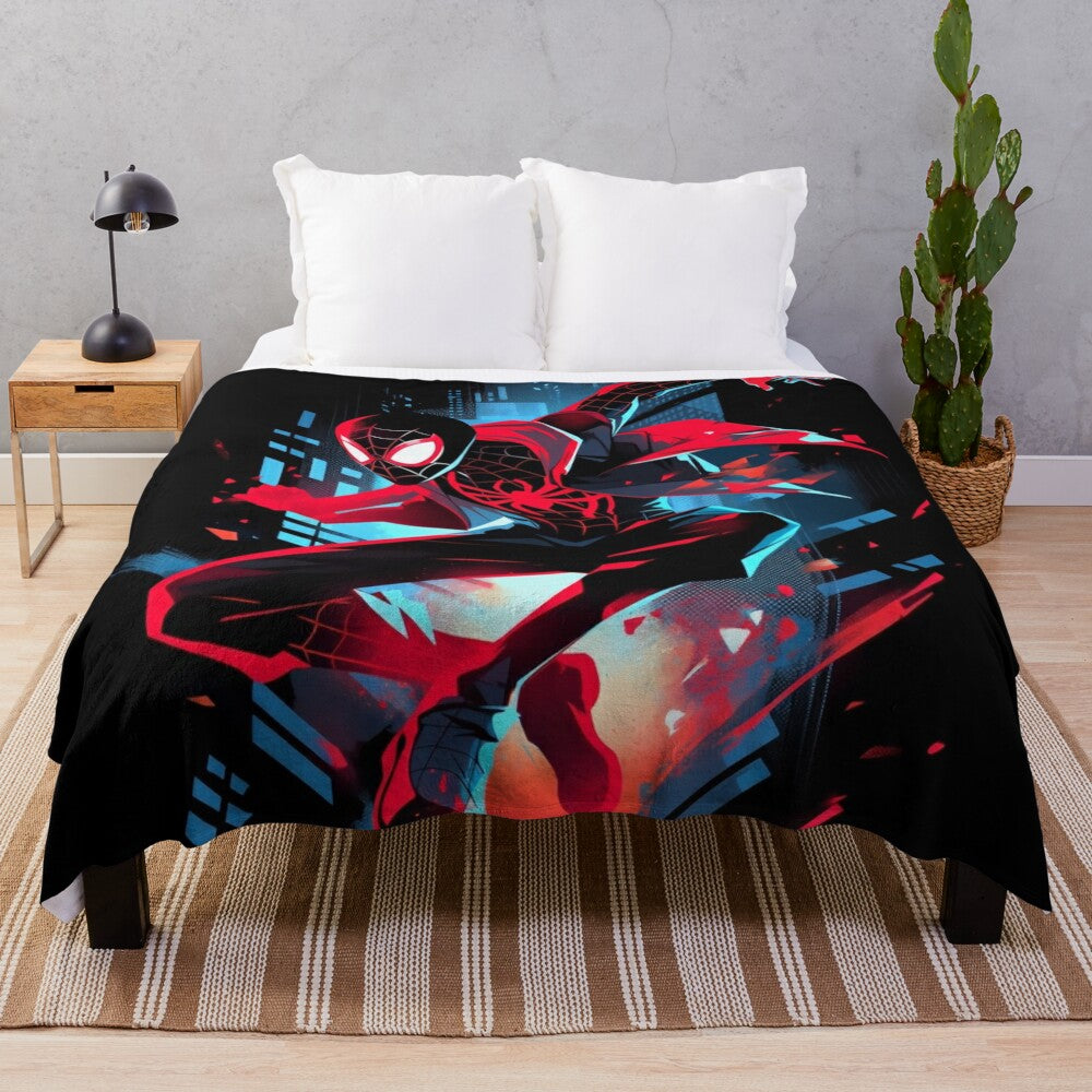 Miles Morales Spiderman Graffiti Plush Blanket