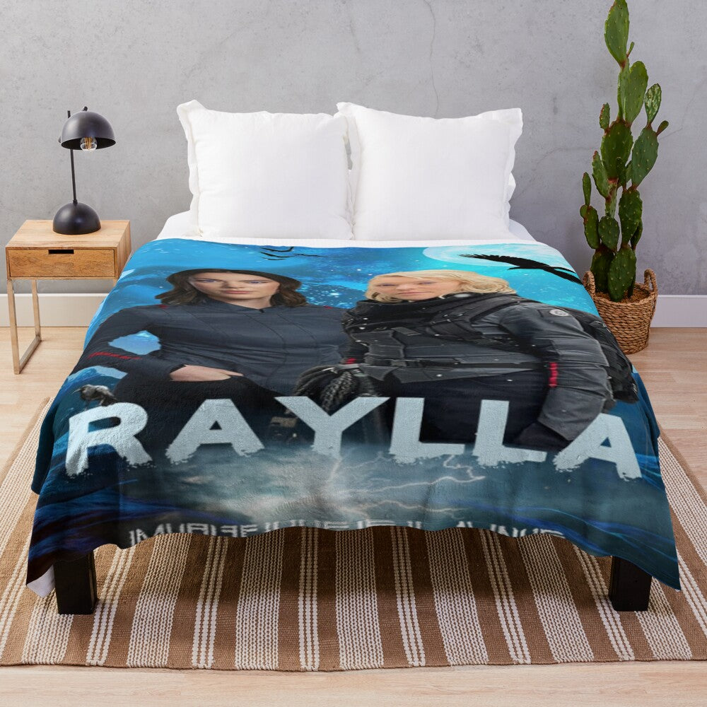 Raelle and Scylla inspired plush blanket featuring lighthouse and LGBTQIA+ design