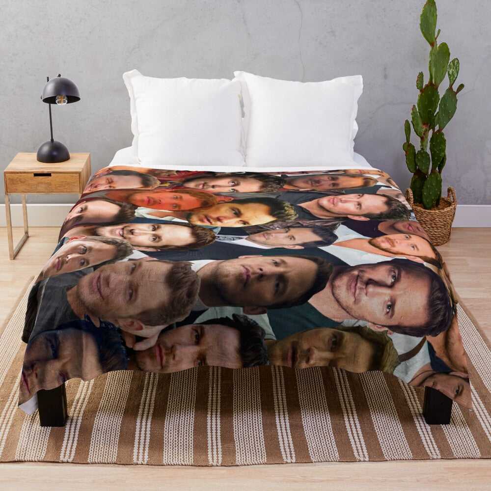 Chris Pratt photo collage plush blanket