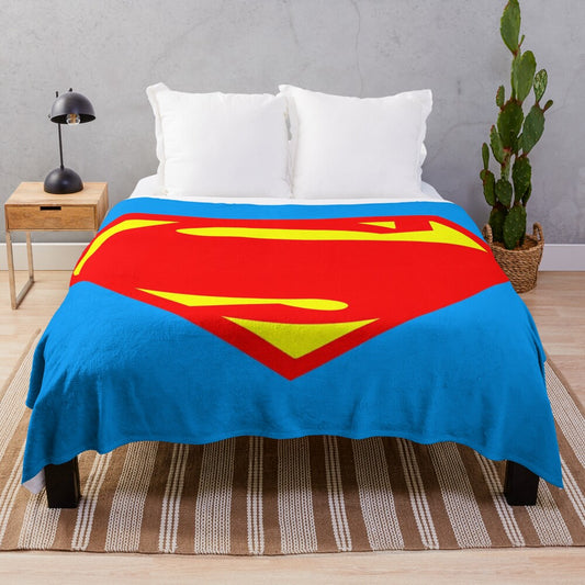 Original superhero-themed plush blanket with retro comic book art