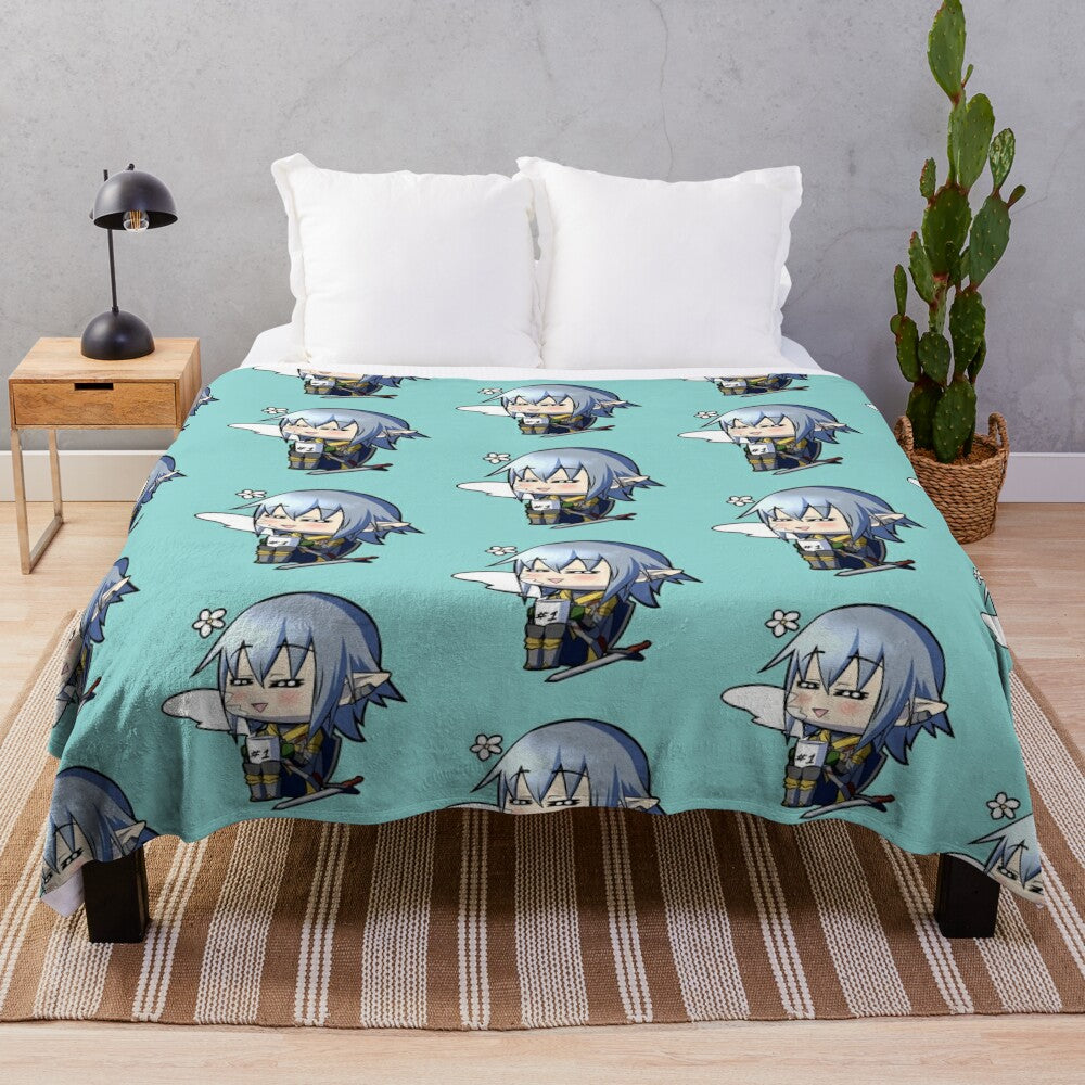 Chibi Haurchefant from Final Fantasy 14 on a plush blanket