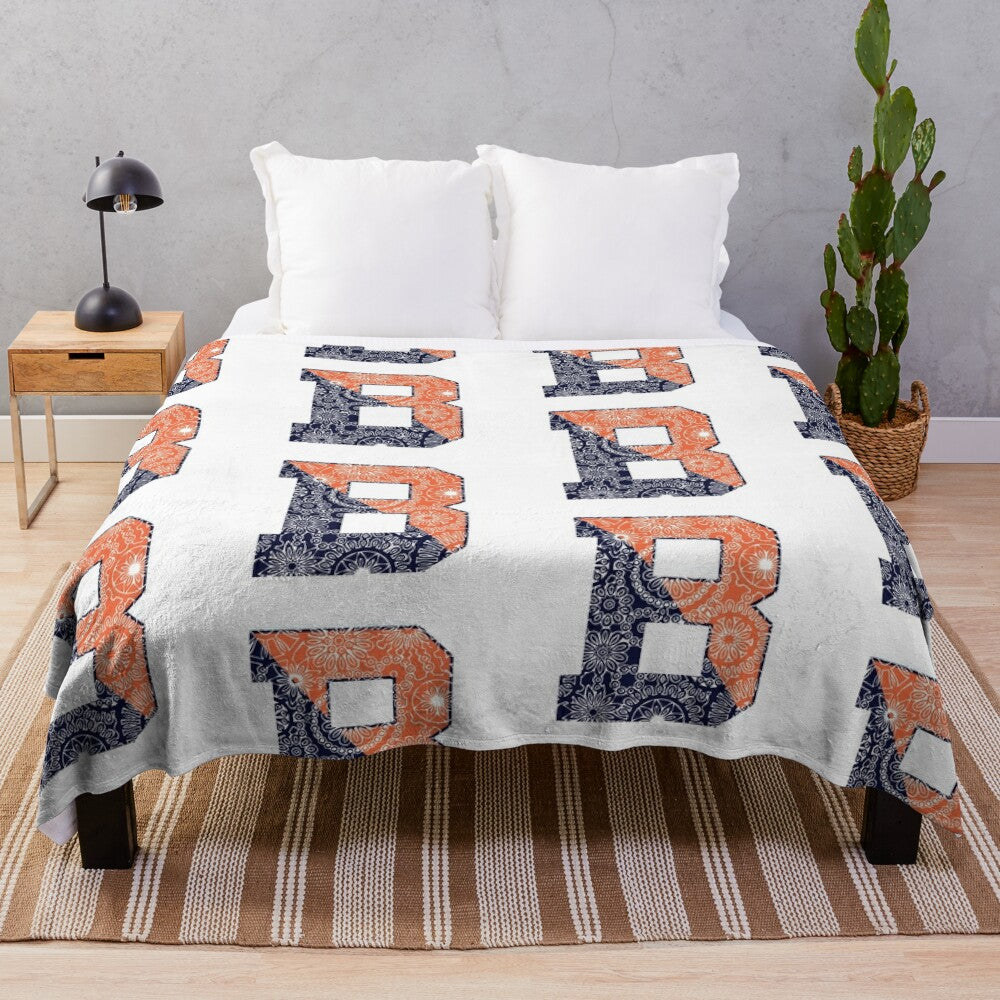 Bucknell University Plush Blanket with Bison Design