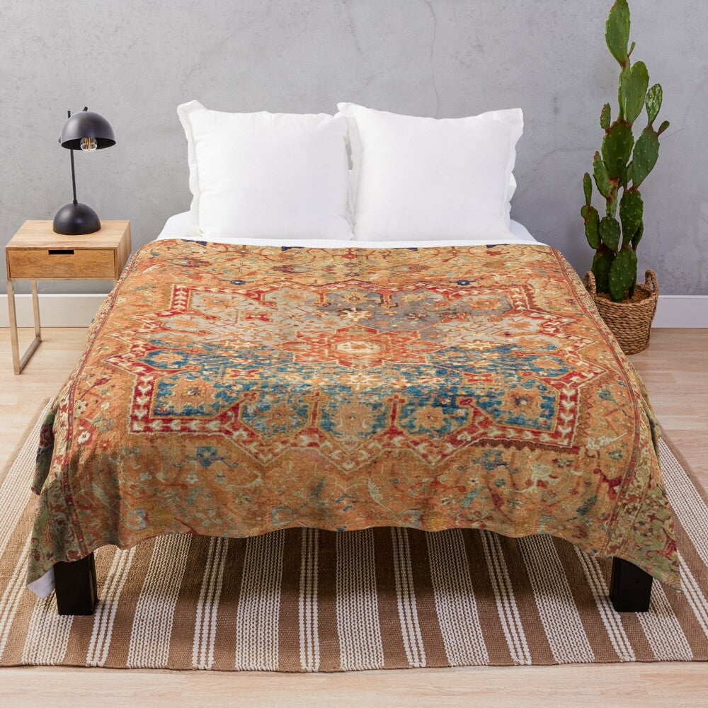 16th century persian carpet print plush blanket