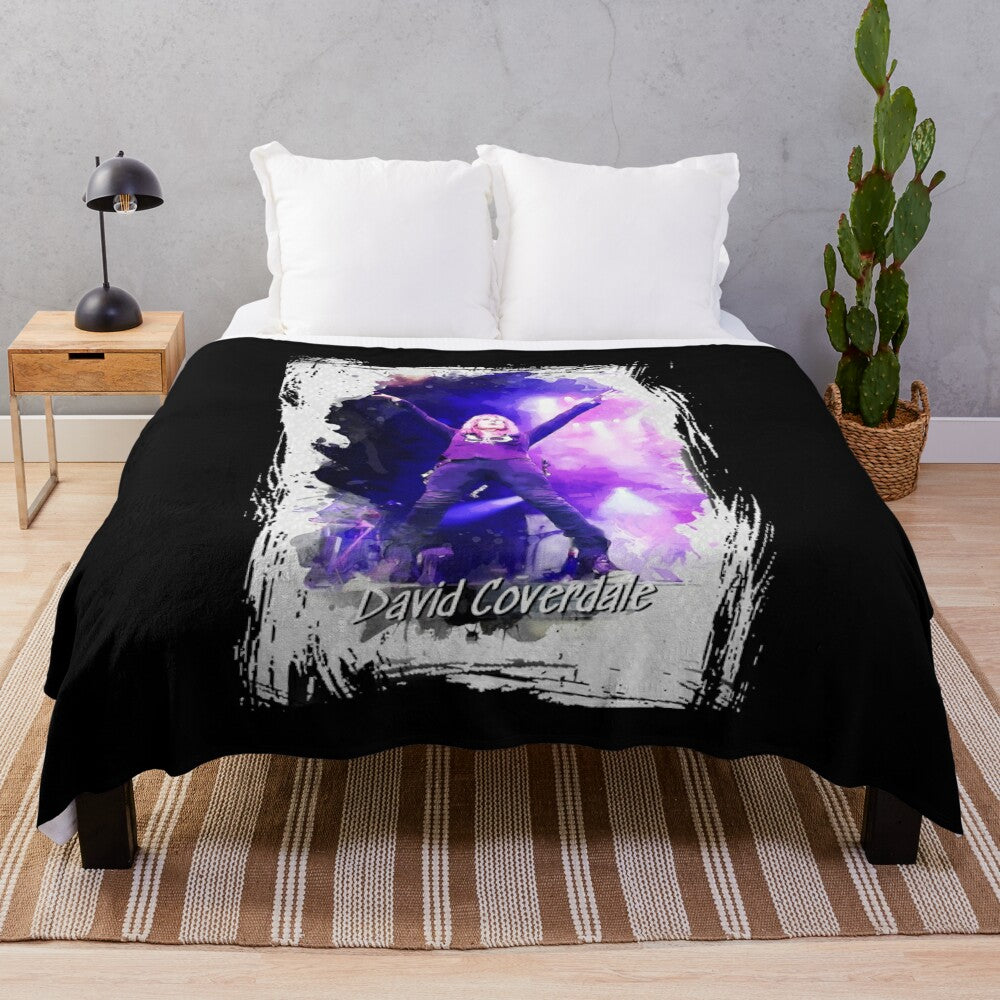 Whitesnake inspired plush blanket featuring the band's logo and imagery