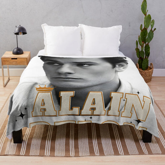 Alain Delon pop art plush blanket featuring the iconic French actor