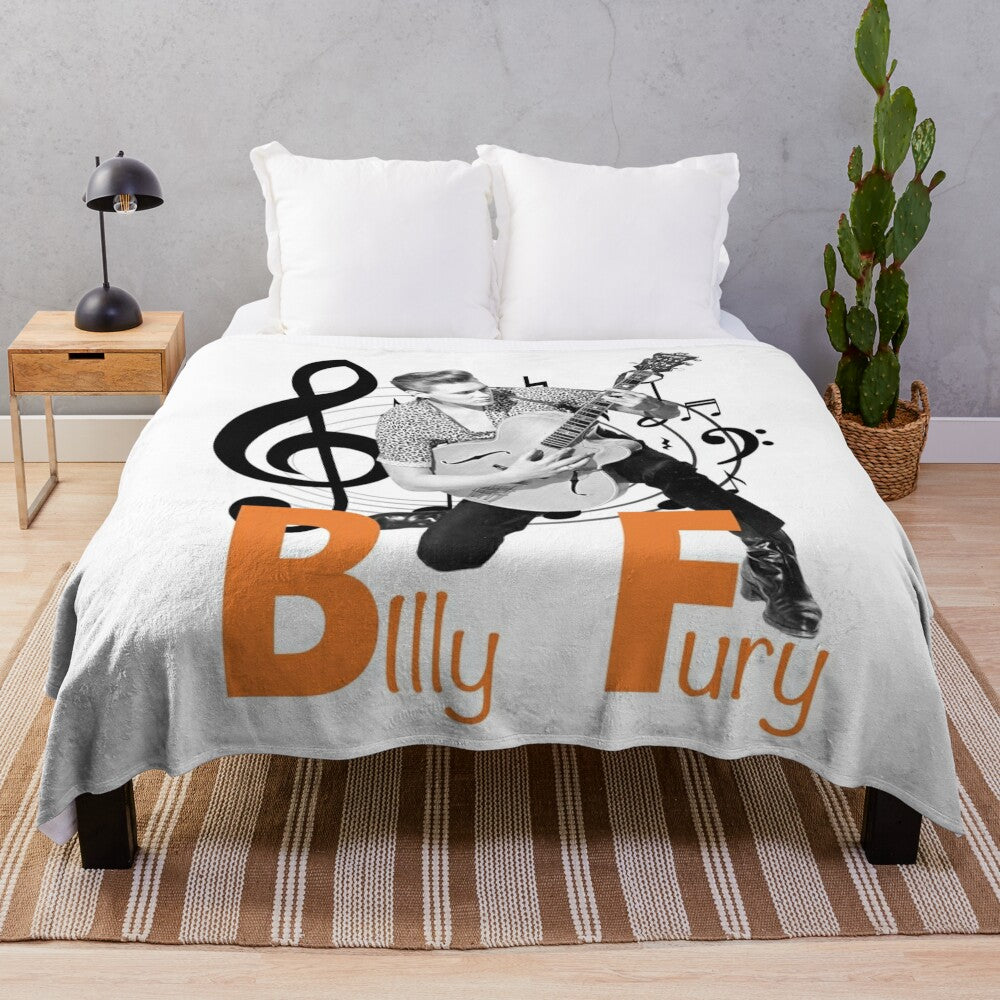 Retro inspired Billy Fury plush blanket