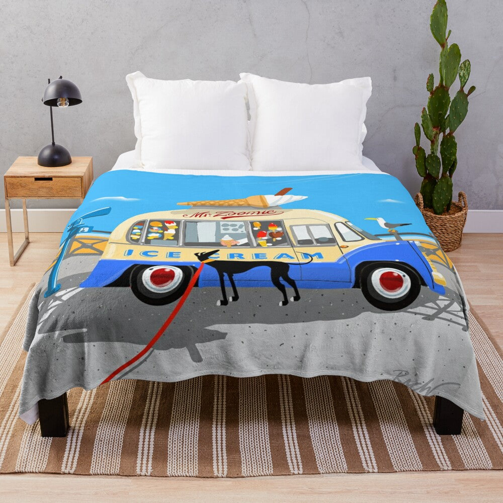 Soft and plush greyhound-themed blanket