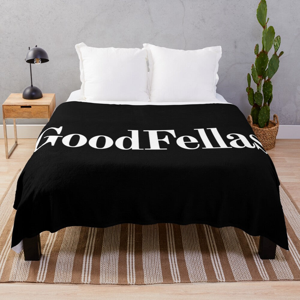 GoodFellas inspired plush blanket with vintage typography