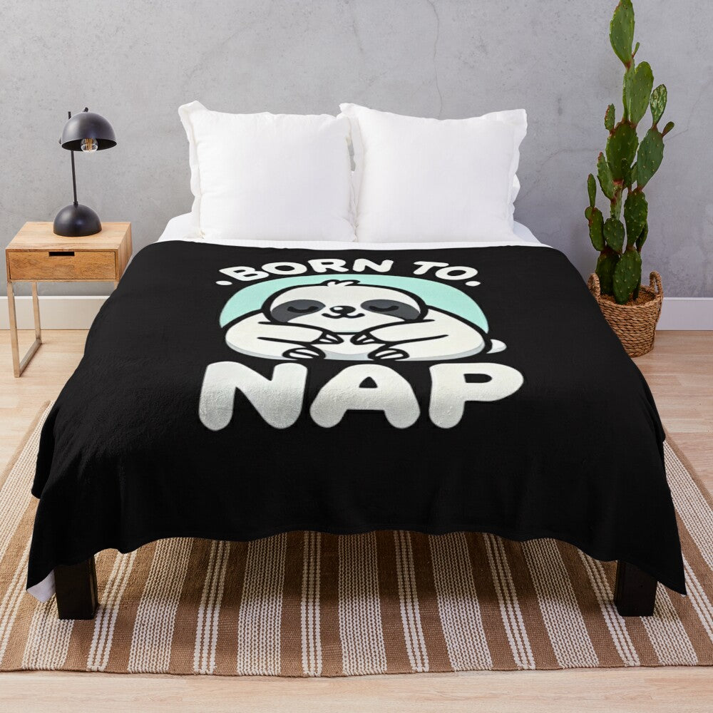 Cute cartoon sloth plush blanket for napping