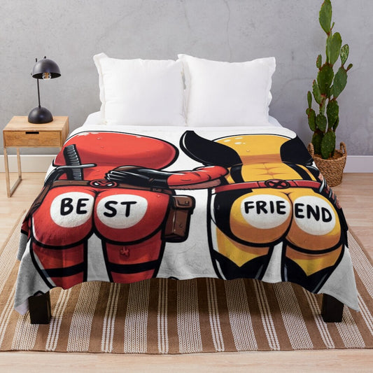 Cozy plush blanket featuring superhero and comic book inspired designs