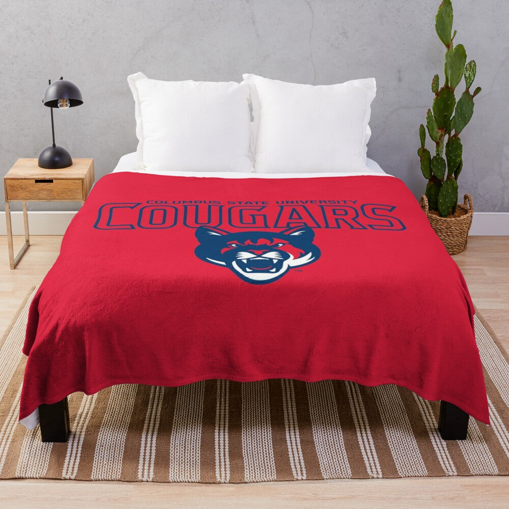 Columbus State Cougars-inspired plush blanket