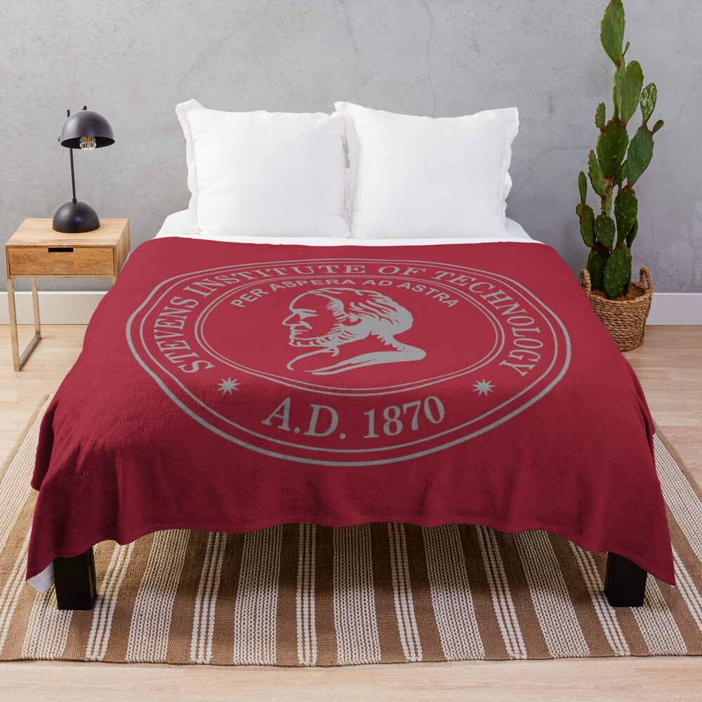 Stevens Institute of Technology Plush Blanket with college logo and team colors