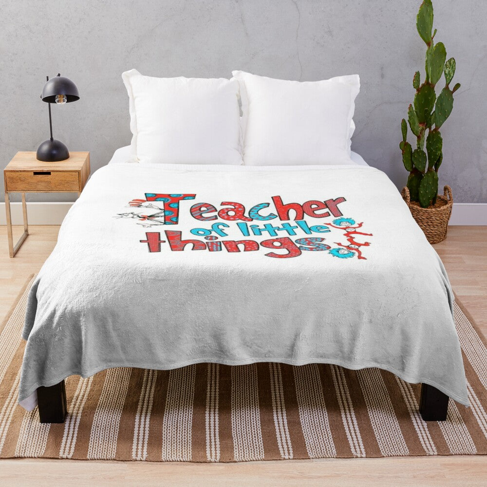 Soft and Plush Teacher Themed Blanket