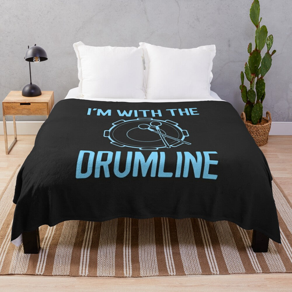 Plush blanket with drumline and marching band design for music lovers