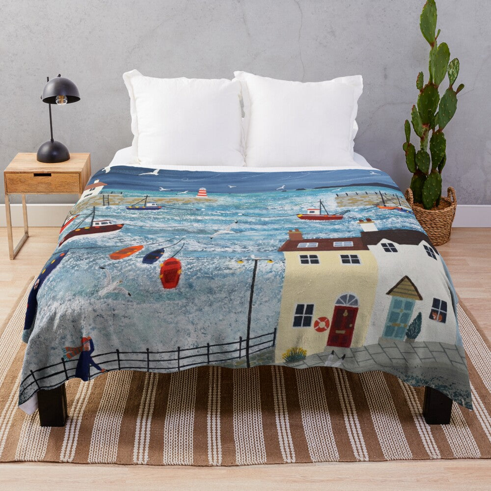 Stormy Harbour Plush Blanket