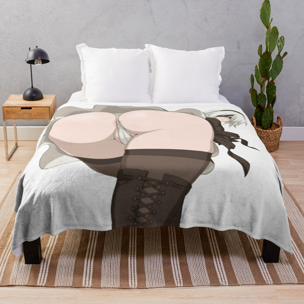 2B Plush Blanket - Soft and Cozy Nier Automata Merchandise