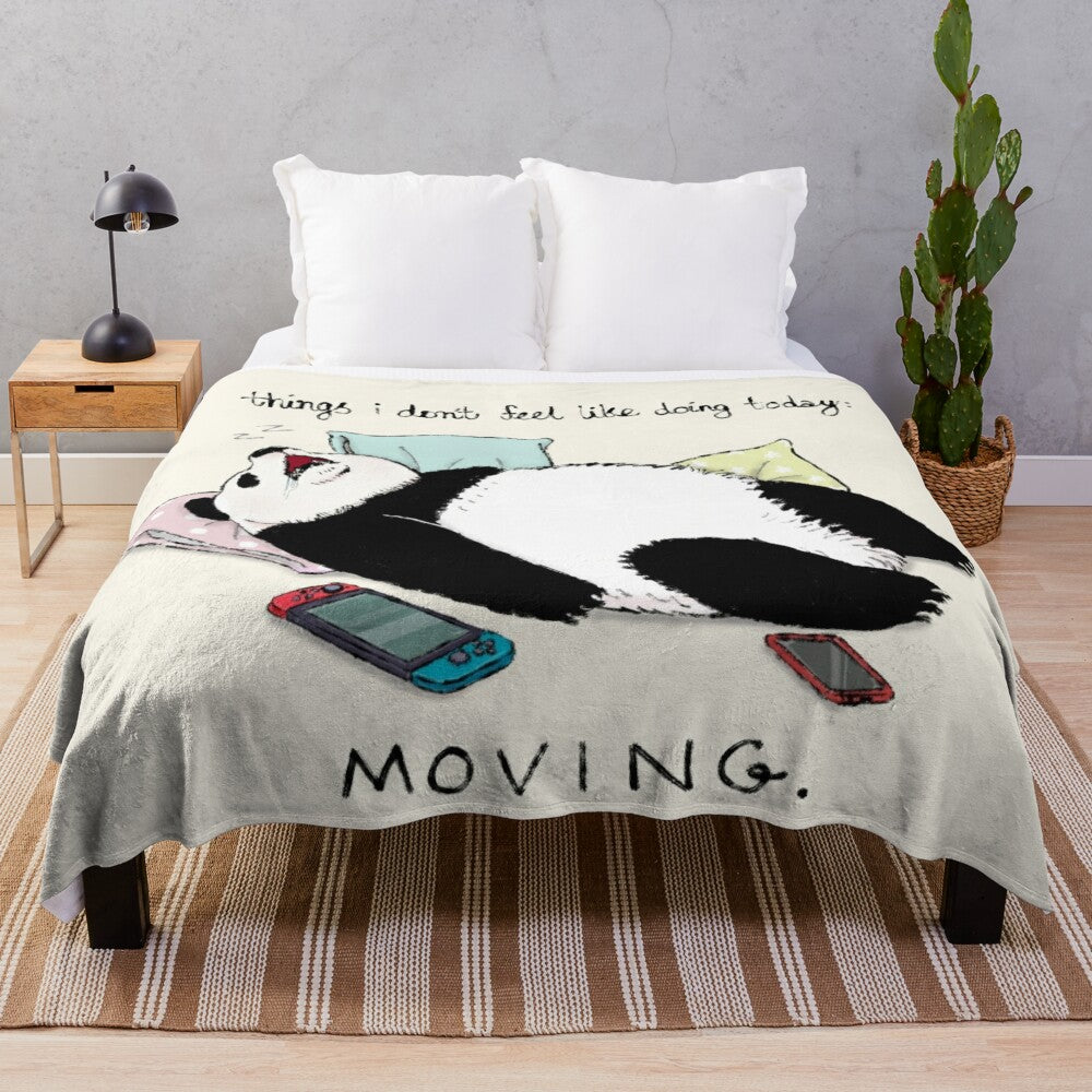 Panda-themed plush blanket for relaxing weekend plans