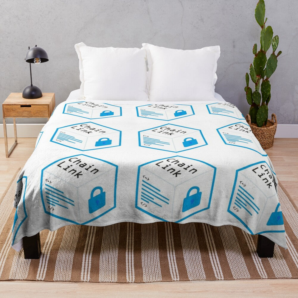 Chainlink plush blanket for cryptocurrency enthusiasts