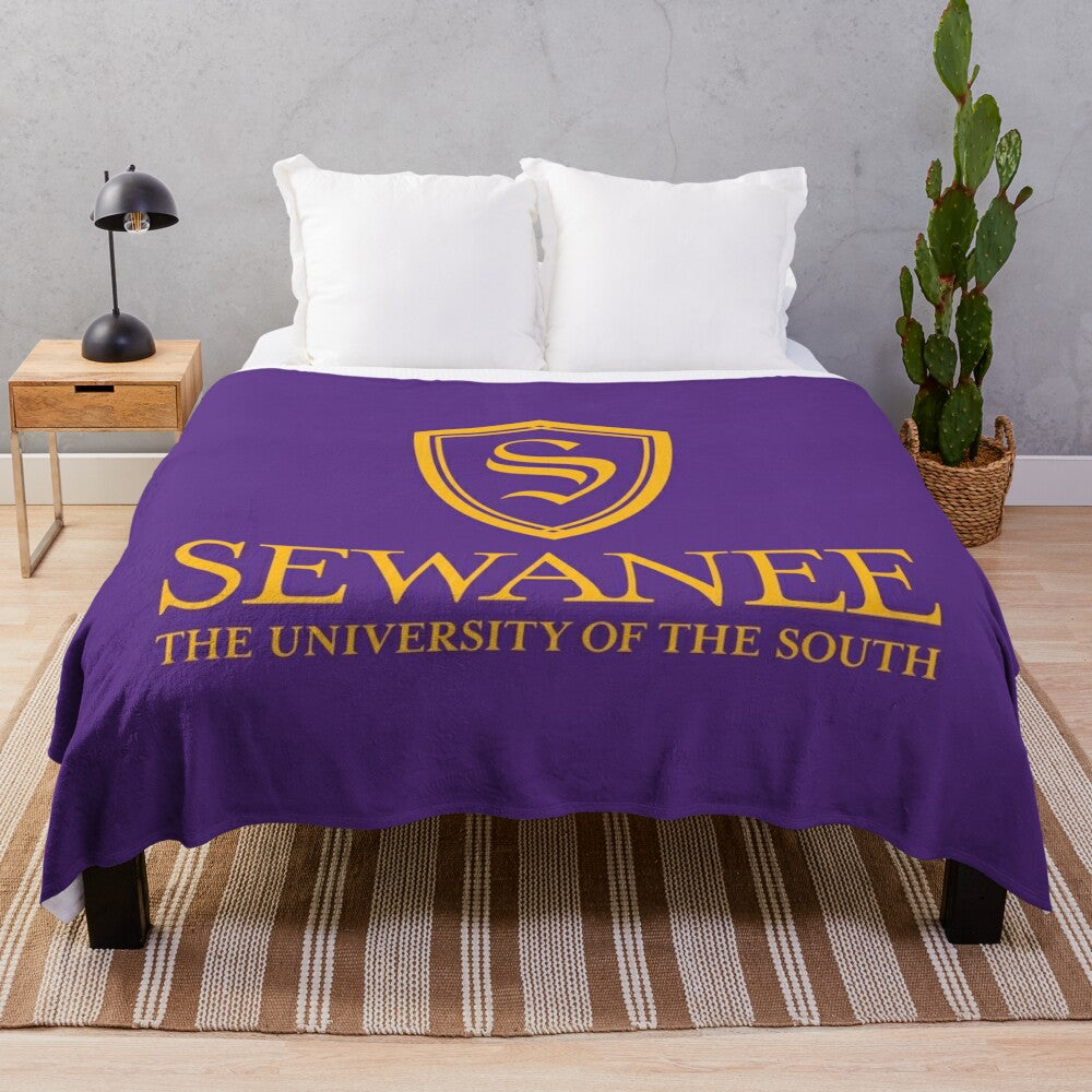 Plush blanket with Sewanee, The University of the South logo