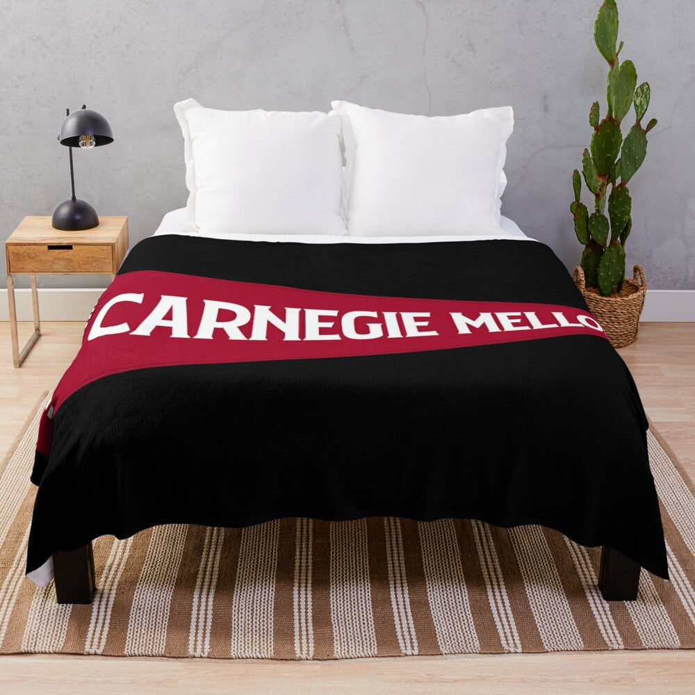 Carnegie Mellon-inspired plush blanket with university logo