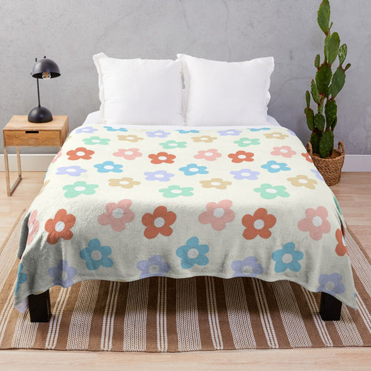 Vintage inspired floral plush blanket