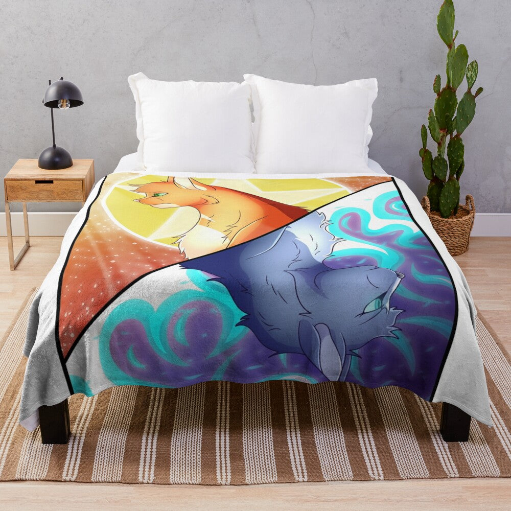 Warrior cats fireheart and bluestar inspired plush blanket