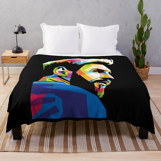 Wpap-Inspired Lionel Messi Plush Blanket