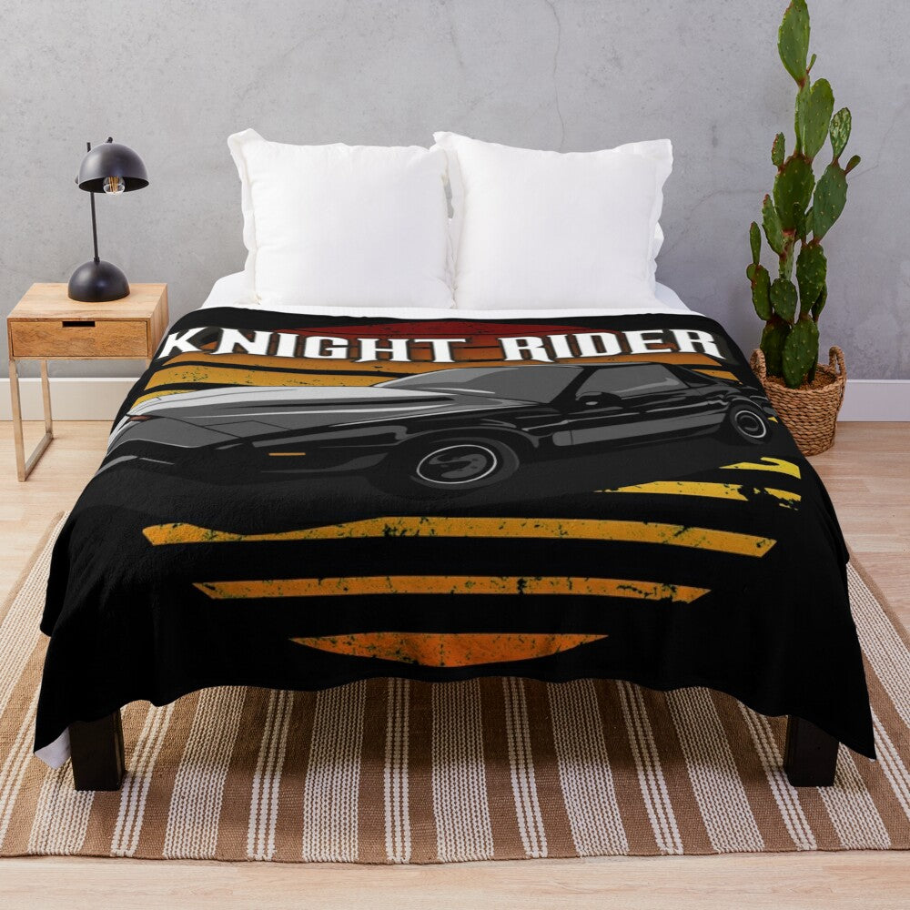 Knight Rider KITT Plush Blanket with Retro 80s/90s Design