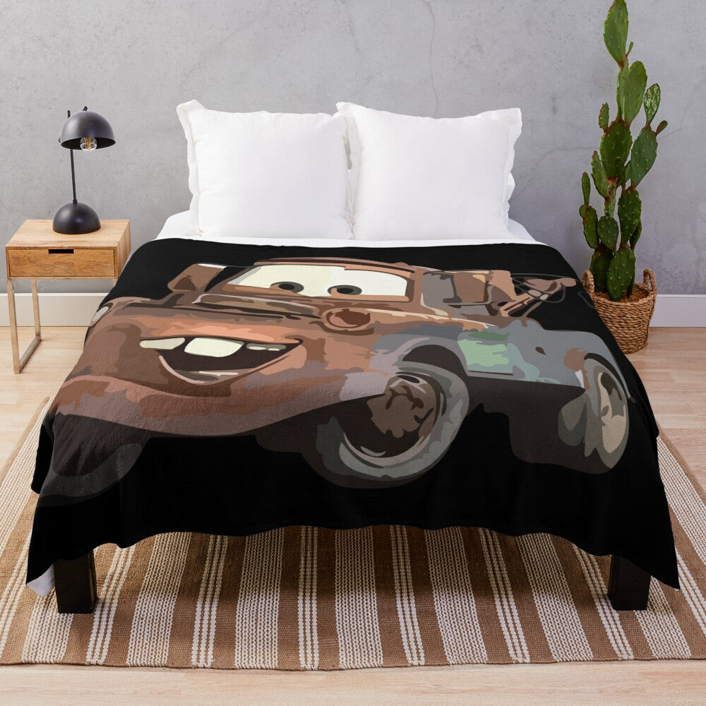 Tow Mater plush blanket from the Cars movie