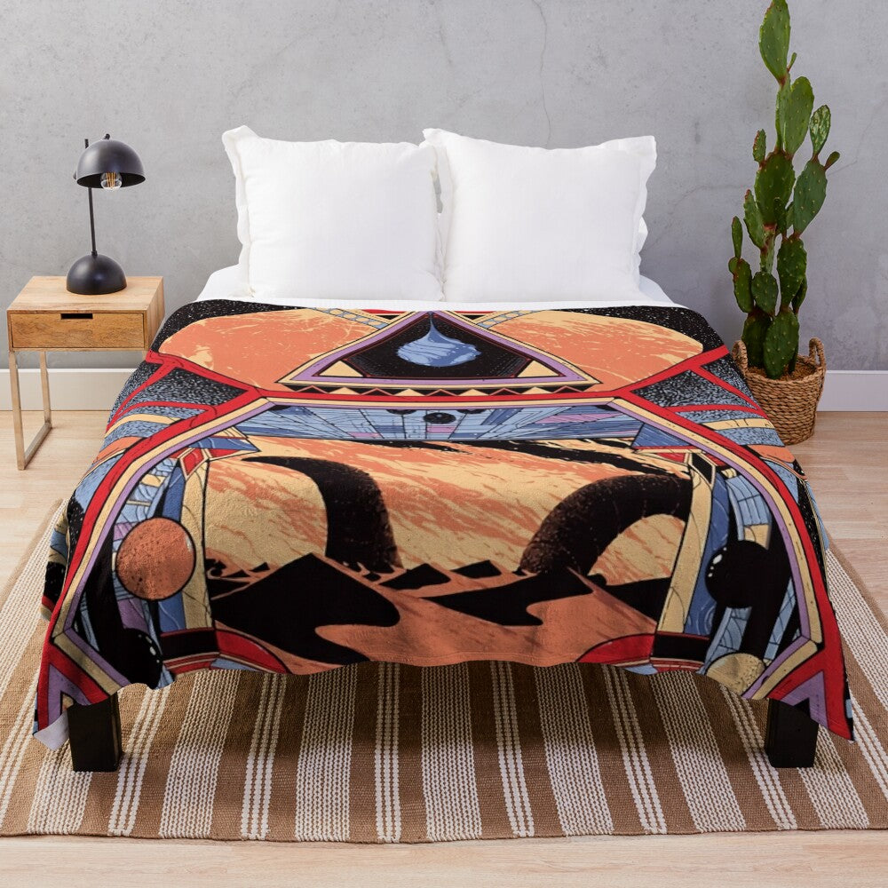 Plush blanket featuring Jodorowsky's Dune-inspired design