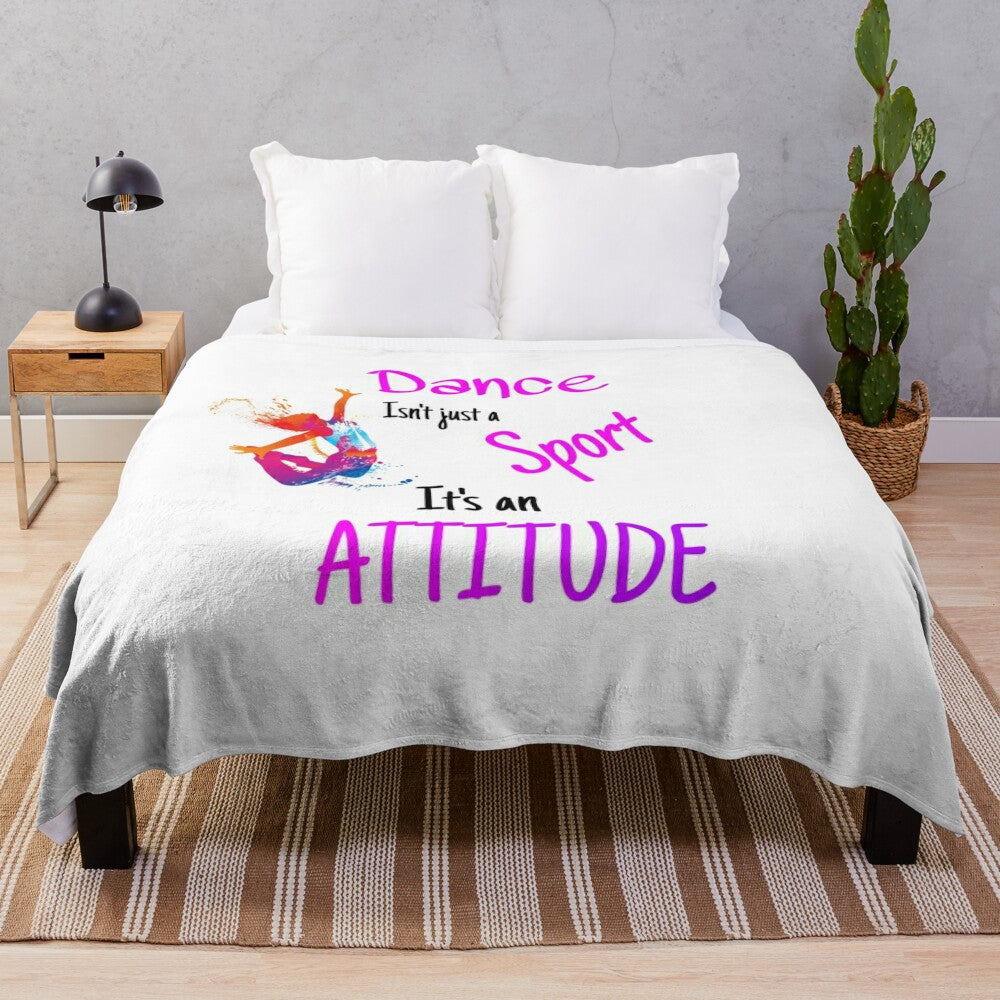 Energetic dance sport plush blanket with a vibrant design