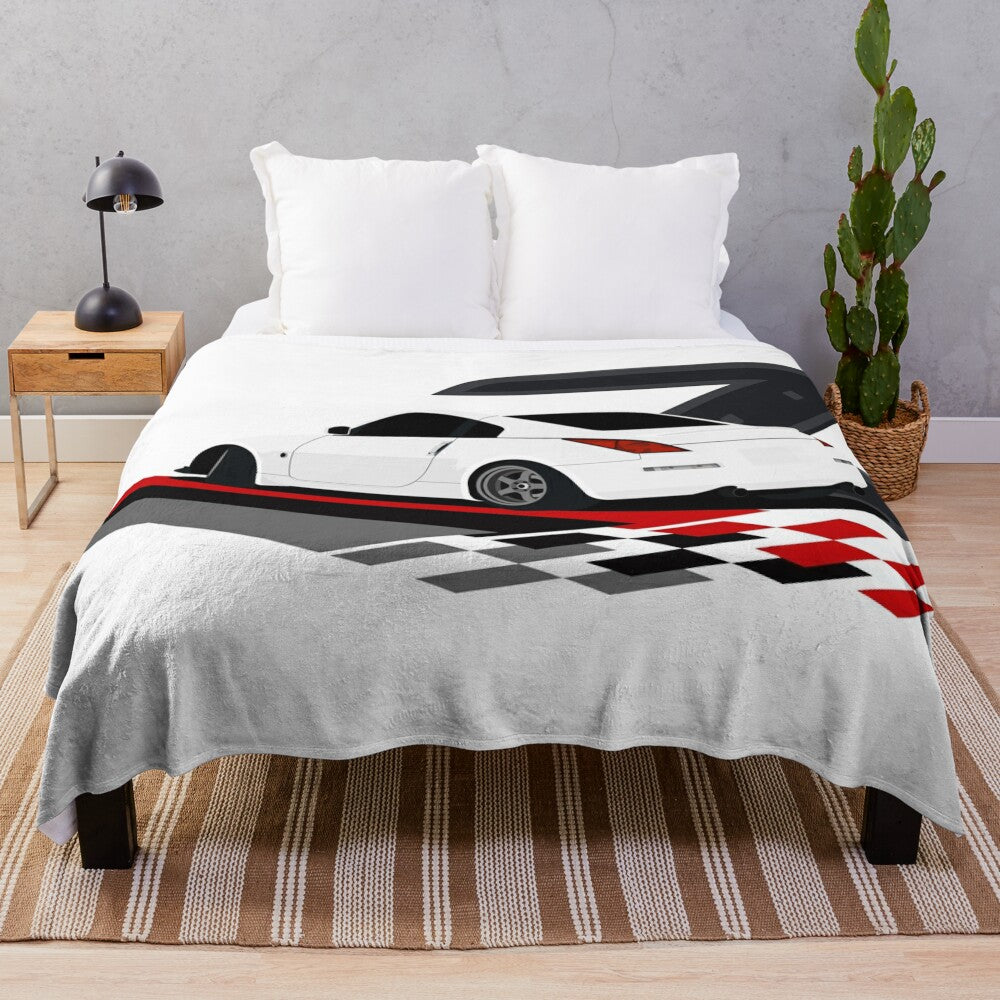 White Nissan 350z Plush Blanket