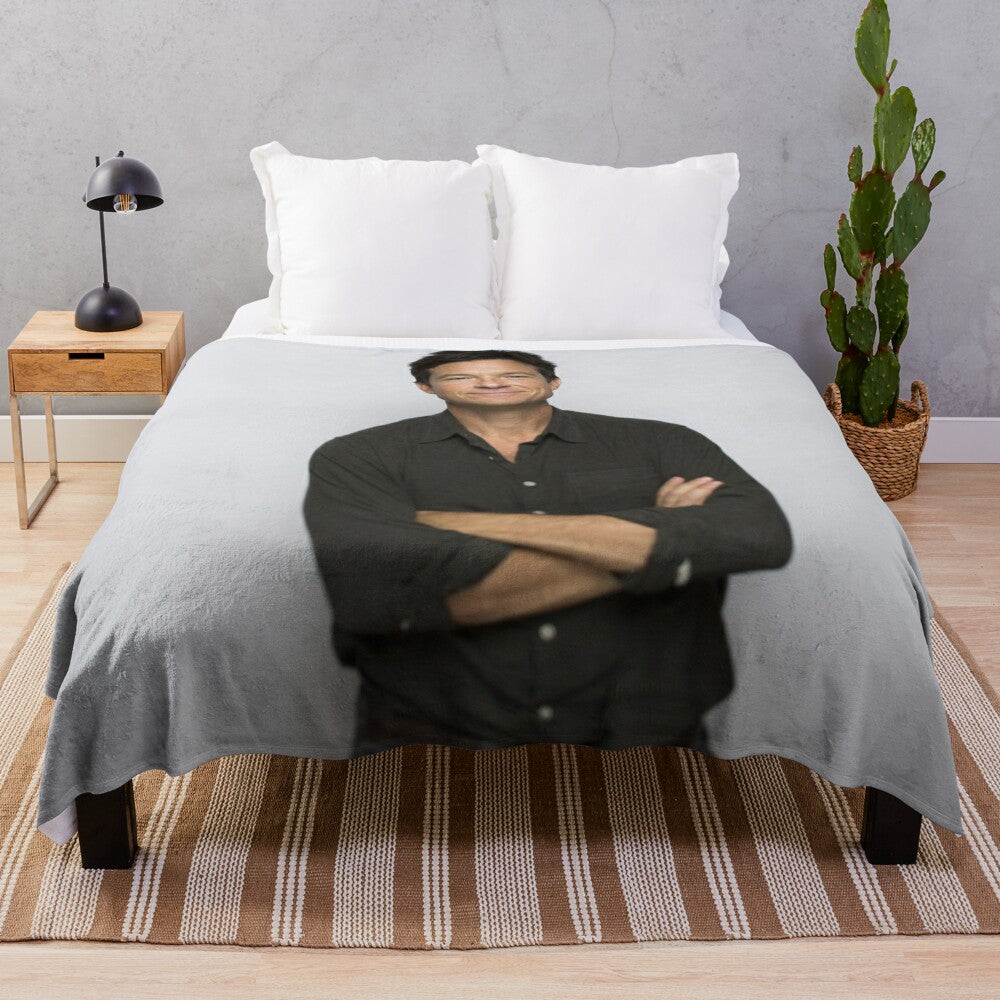 Soft and cozy plush blanket featuring the image of actor Jason Bateman