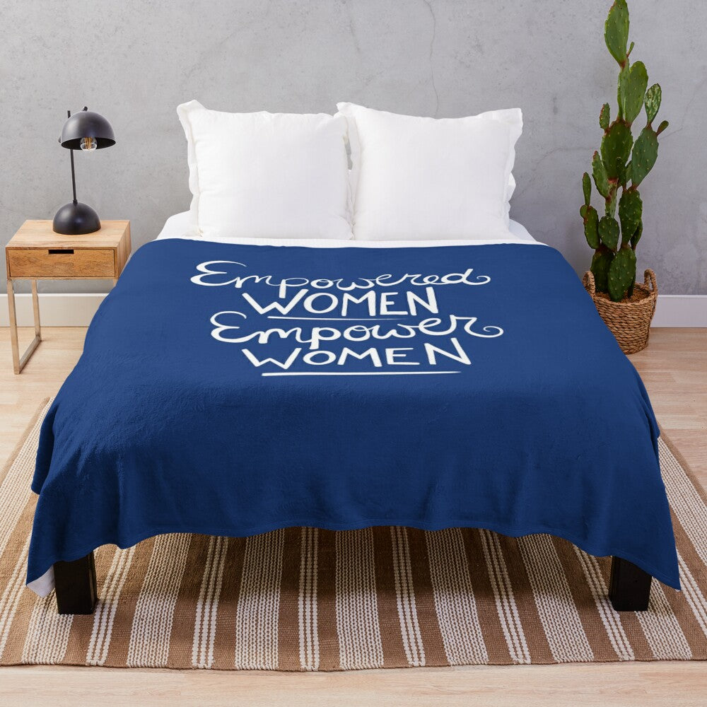 Empowered women plush blanket with inspirational feminist design