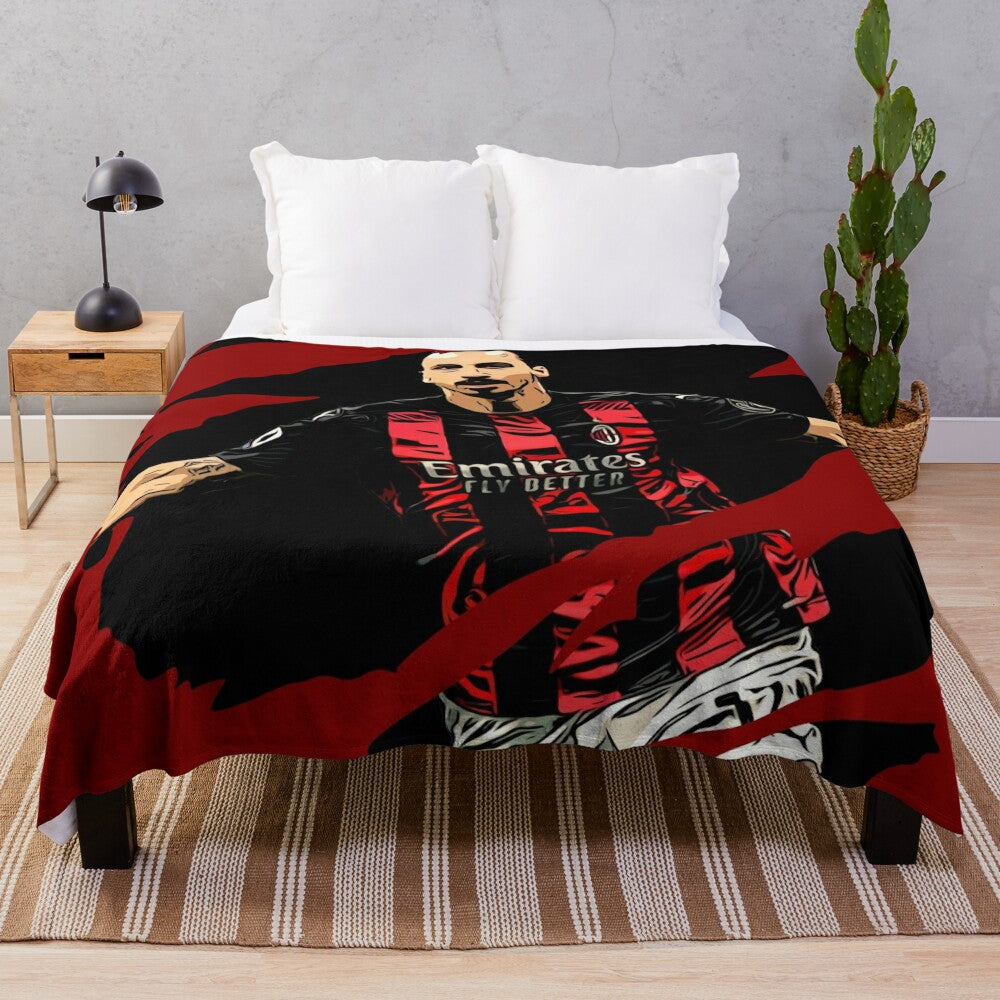 Zlatan Ibrahimovic Inspired AC Milan Plush Blanket