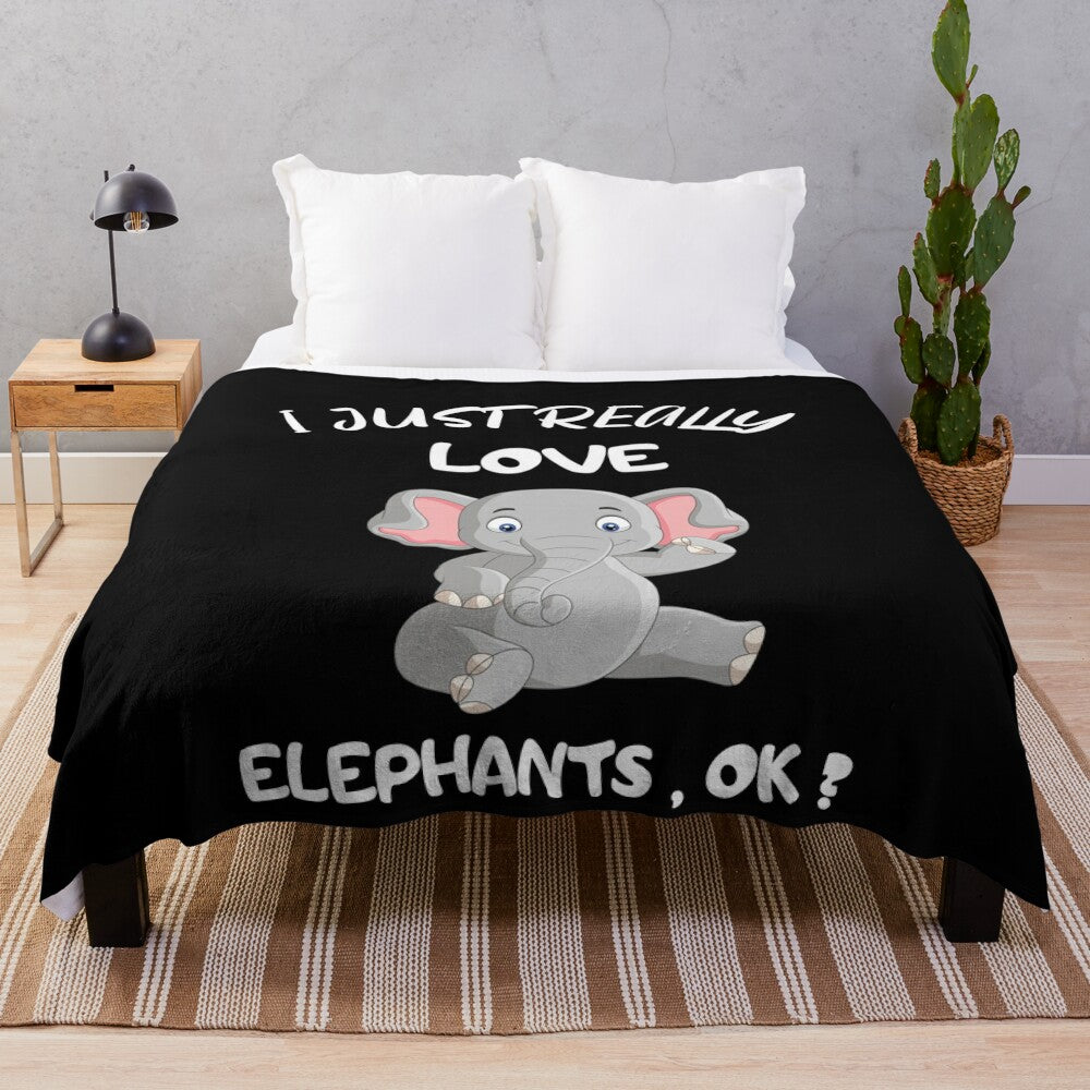 Soft and cuddly elephant plush blanket for elephant enthusiasts