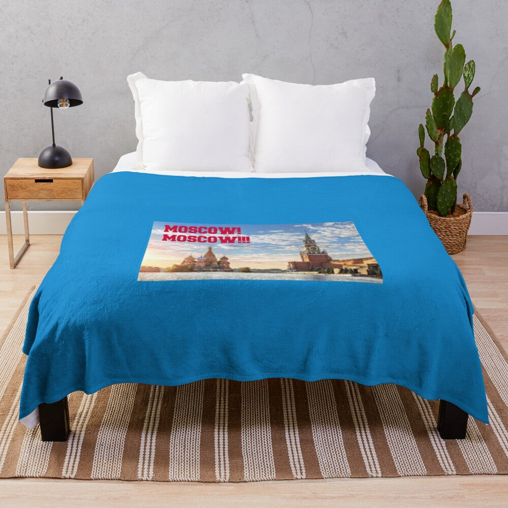 Plush blanket with Moscow-inspired design