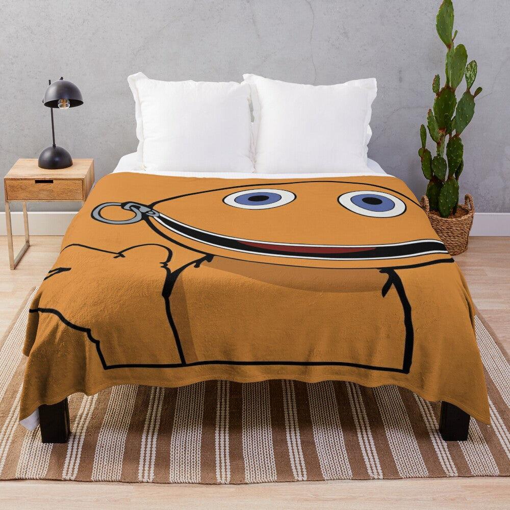 Colorful plush blanket with a zippy design