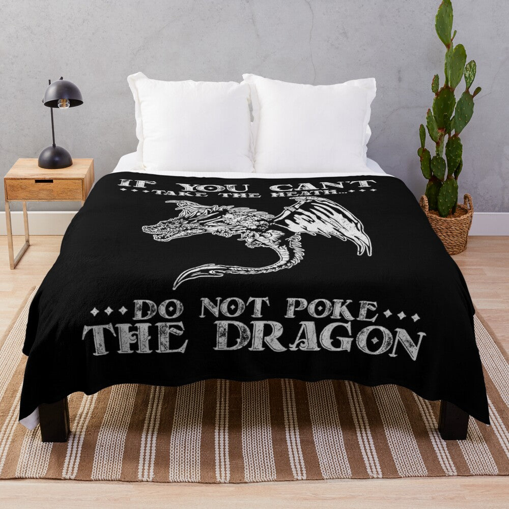 Soft and cozy plush blanket featuring a majestic Japanese dragon, a mythical and legendary creature.