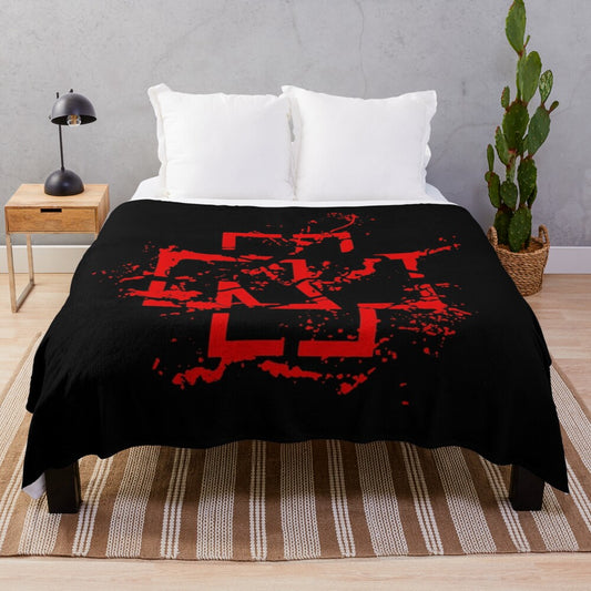 Soft, plush blanket for metal music fans featuring Rawkk RMTN inspired design