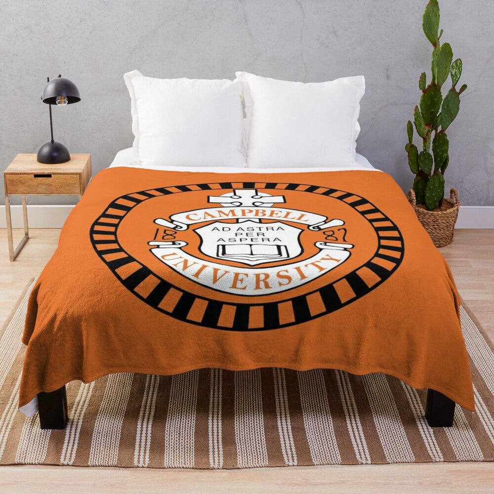 Campbell University Plush Blanket with School Logo