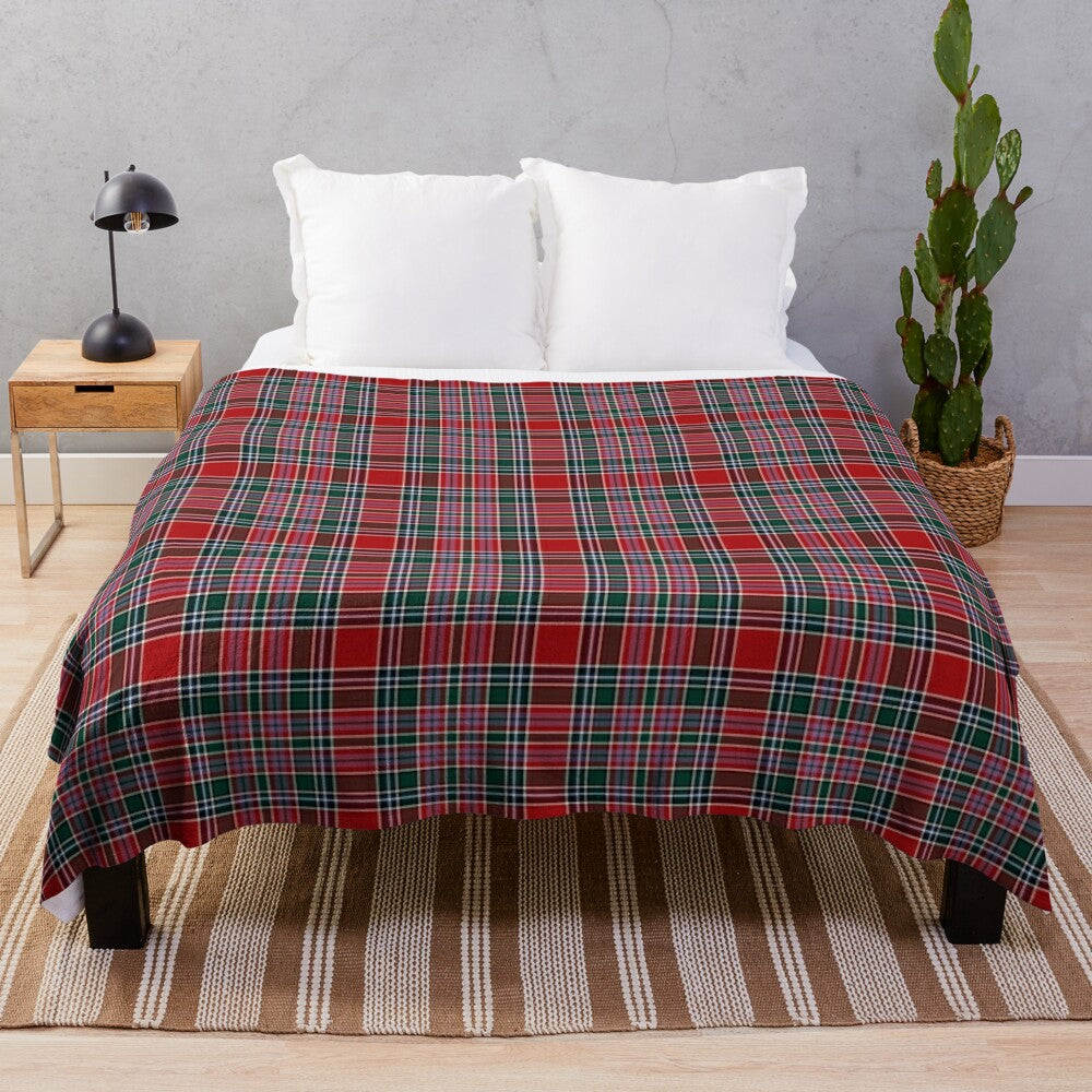 Macbean tartan plush blanket with soft, luxurious fabric