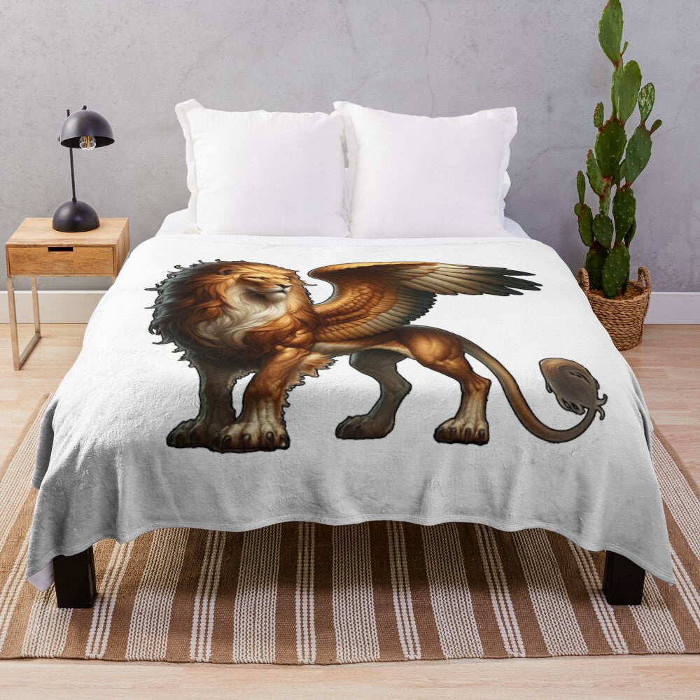 Grrrifin plush blanket featuring a majestic fantasy griffin