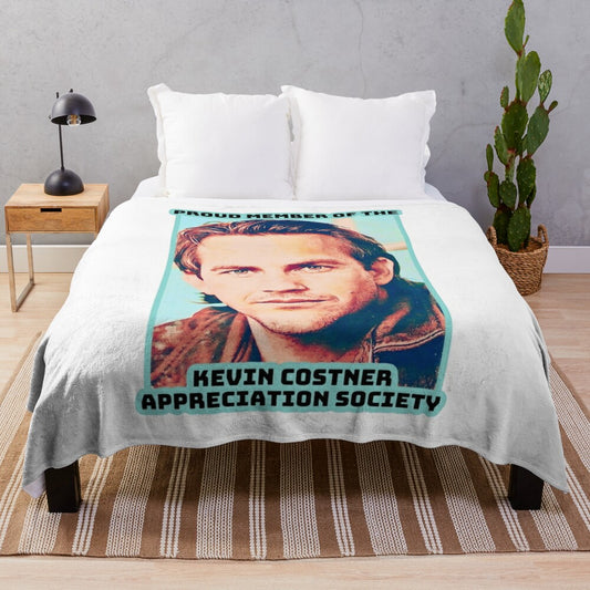 Kevin Costner-inspired plush blanket with baseball and movie references