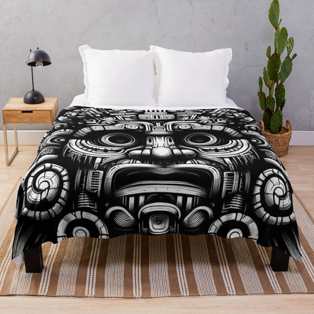 Mayan gods plush blanket with mystical and spiritual design