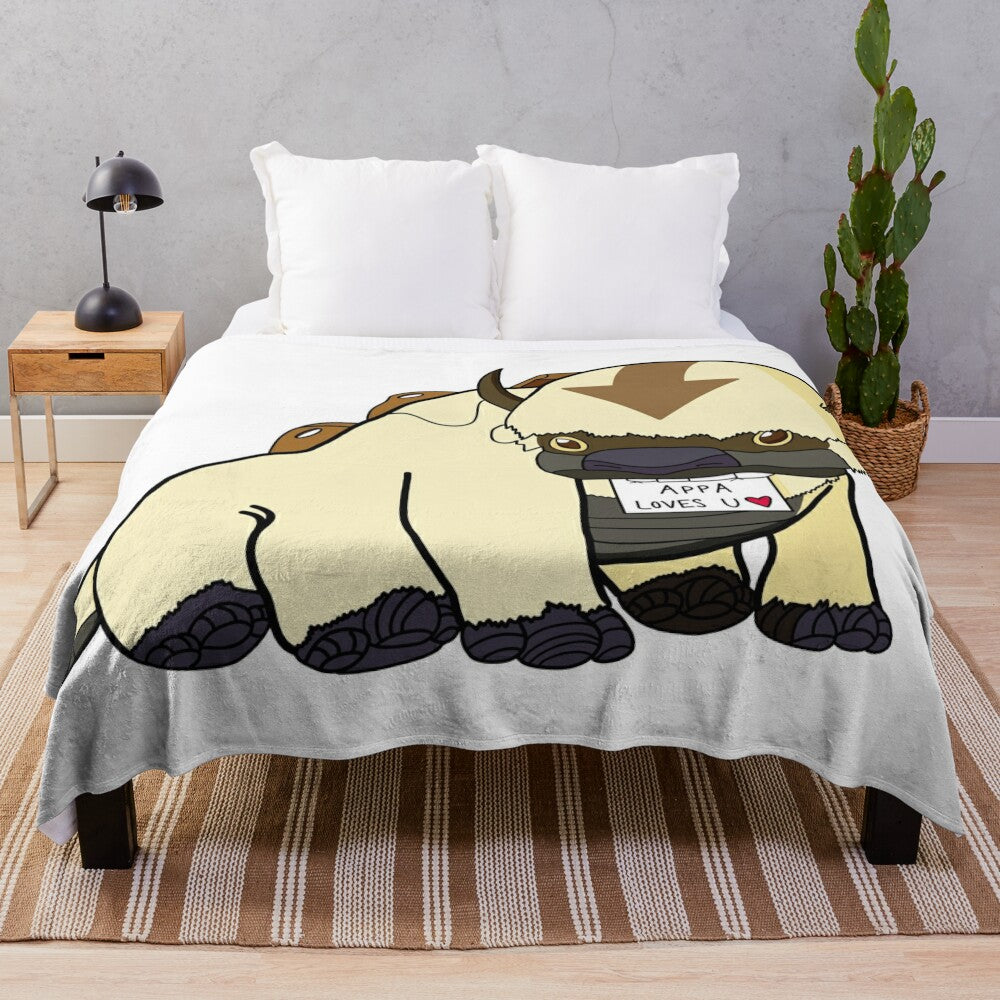 Appa plush blanket featuring the flying bison from Avatar: The Last Airbender