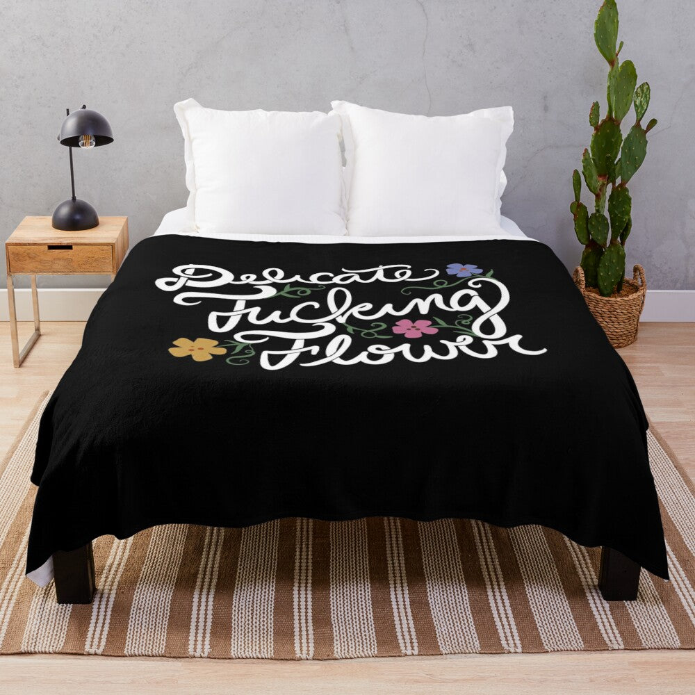 Delicate flower plush blanket